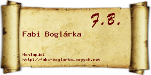 Fabi Boglárka névjegykártya