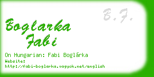 boglarka fabi business card